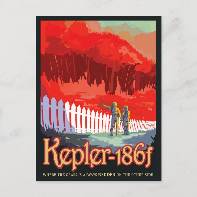 NASA Framtida Resor Sci Fi Affisch - Kepler 186f Vykort (Framsida)