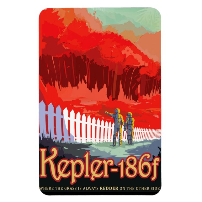 NASA framtida Travel Sci Fi-Poster - Kepler 186f Magnet (Vertikal)
