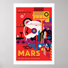 NASA Future Travel Poster - Besök Planet Mars