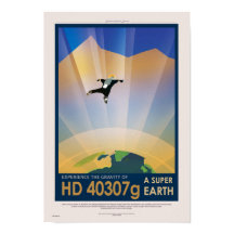 NASA Future Travel Sci Fi Poster - Toppen Jord