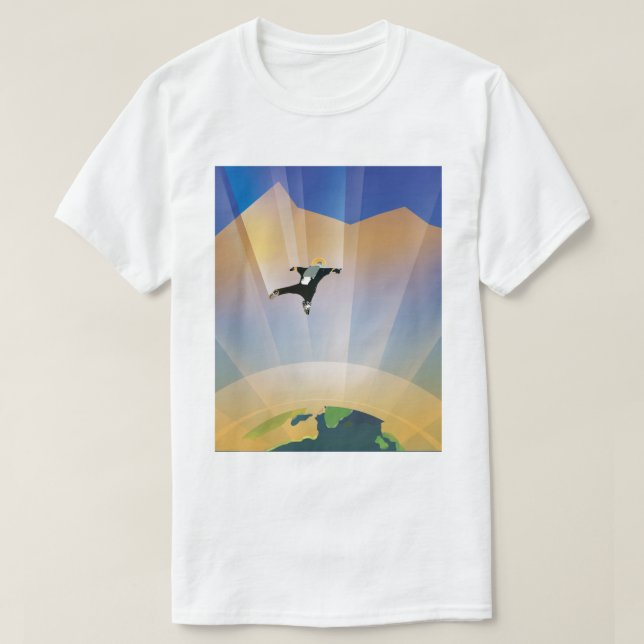 NASA Future Travel Sci Fi Poster - Toppen Jord Tee Shirt (Design framsida)