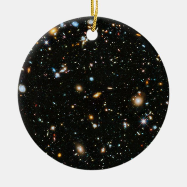 NASA Hubble Ultra Deep Field Galaxer Julgransprydnad Keramik (Framsidan)