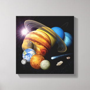 NASA JPL solsystemet planeter montage rymdfoton Canvastryck