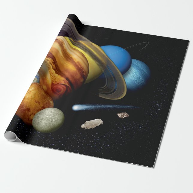 NASA JPL solsystemet planeter montage rymdfoton Presentpapper (Utrullad)