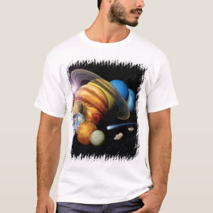 NASA JPL solsystemet planeter montage rymdfoton Tee Shirt