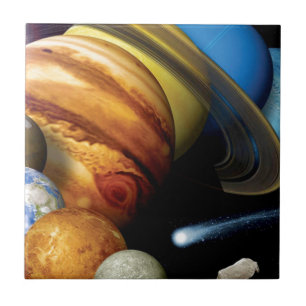 NASA JPL Solsystemsplaneter Montage Rymdfoton Kakelplatta