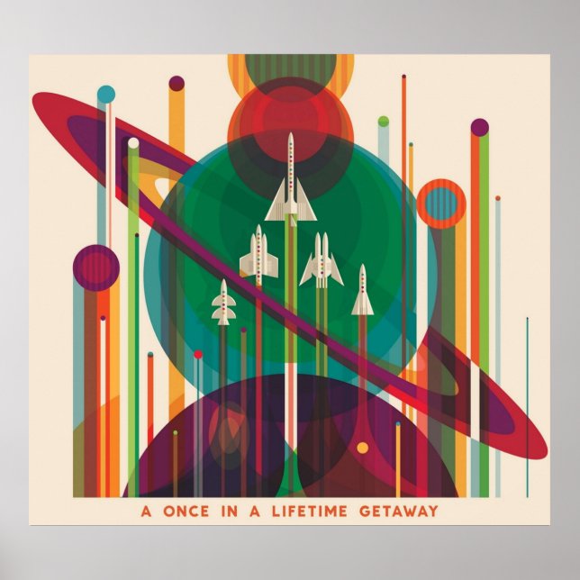 NASA JPL Space Tourism A Gång in a Livtime Getawa Poster (Framsidan)