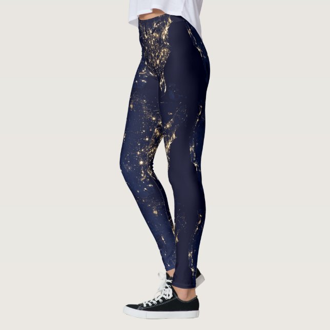 Nasa-ljus från rymden USA Leggings (Vänster)