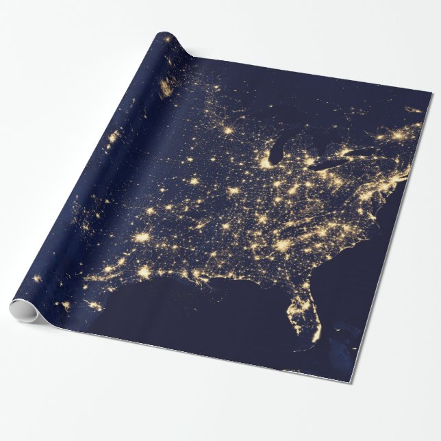 Nasa-ljus från rymden USA Presentpapper (Utrullad)