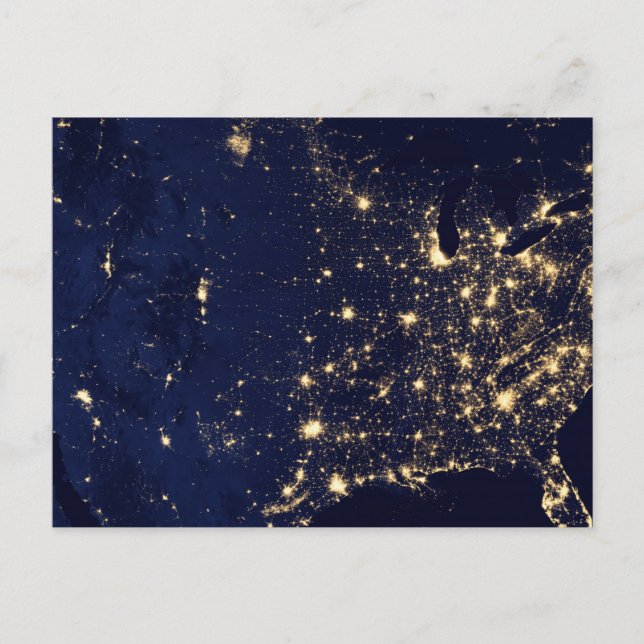 Nasa Ljus från Space USA Vykort (Framsida)