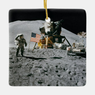 Nasa-måne som landar Apollo 15 den Lunar enheten Julgransprydnad Keramik