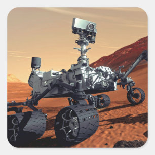 NASA Mars Curiosity Rover konstnärlig koncept Fyrkantigt Klistermärke