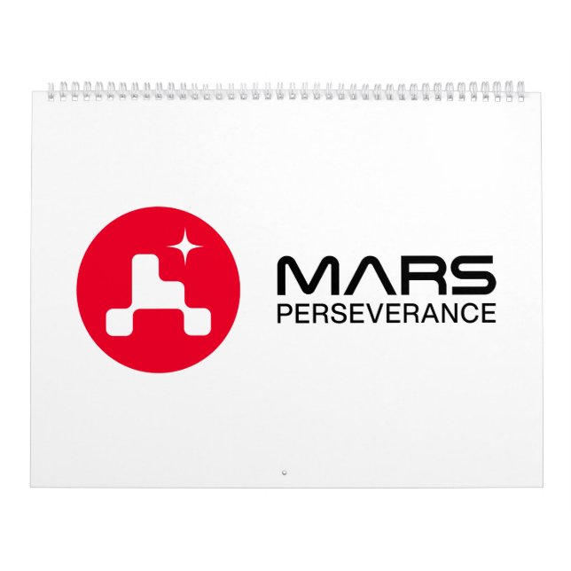 NASA Mars Perseverance Rover Logotyp Rocket White Kalender (Omslag)