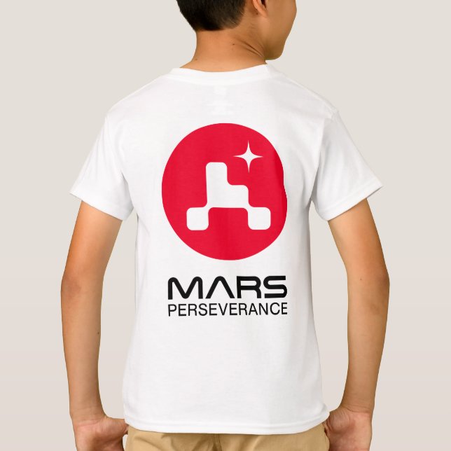 NASA Mars Perseverance Rover Rocket White Kids" T Shirt (Baksida)