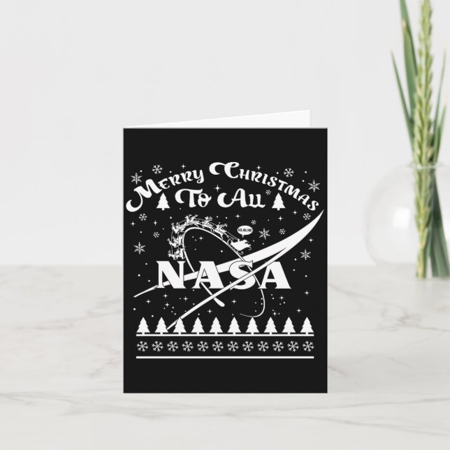 Nasa Merry Christmas To All Ugly Sweater Logo With Kort (Framsida)