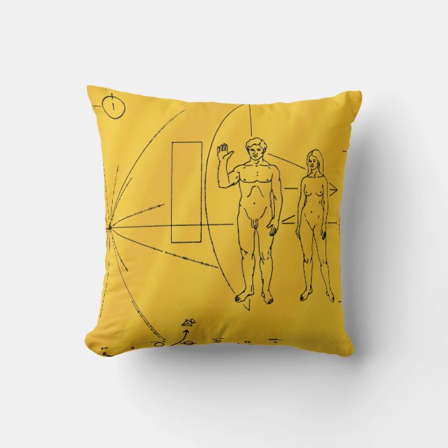 NASA Pioneer 10 rymdsond Guldplakett Kudde (Framsida)