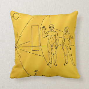 NASA Pioneer 10 rymdsond Guldplakett Kudde