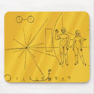 NASA Pioneer 10 rymdsond Guldplakett Musmatta