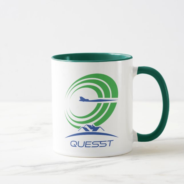 NASA Quesst Logotyp Supersonic Grönt Trim Coffee Mugg (Höger)
