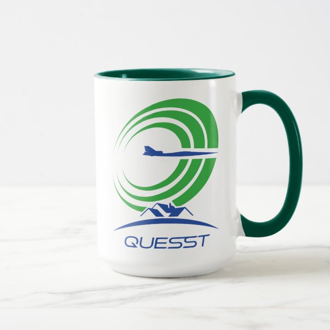 NASA Quesst Logotyp Supersonic Grönt Trim Mugg (Höger)