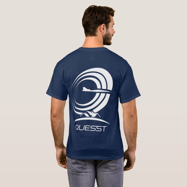 NASA Quesst One-Färg Logotyp Supersonic Blue T Shirt (Hel baksida)