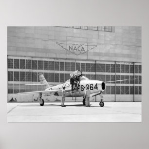NASA: Republik F84-F på den Moffett fältaffischen Poster