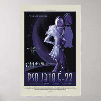 NASA Retro ExoPlanet PSO J318.5-22 Travel Poster