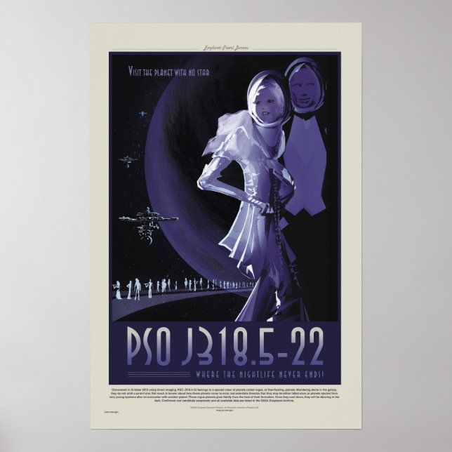 NASA Retro ExoPlanet PSO J318.5-22 Travel Poster (Framsidan)