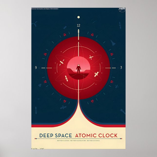 NASA Retro Style Travel Poster - Deep Space Atomic (Framsidan)
