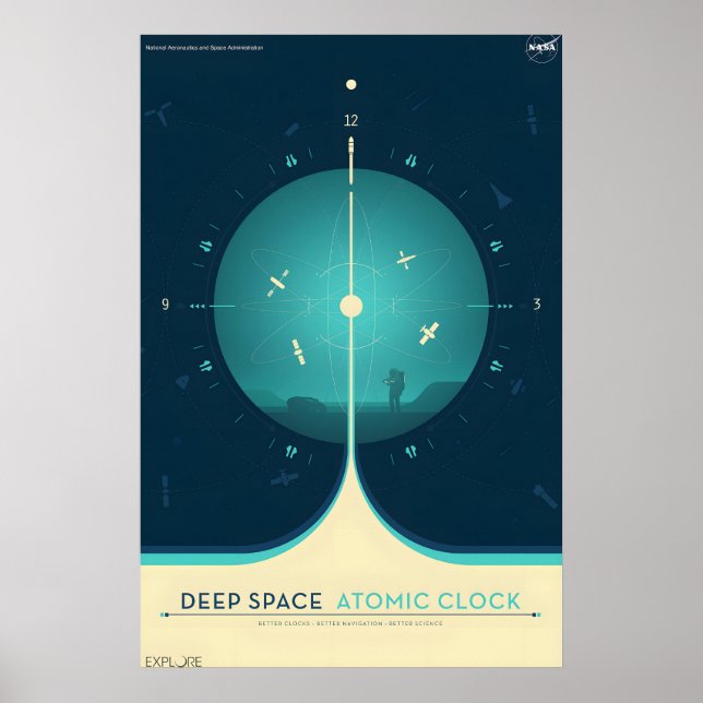 NASA Retro Style Travel Poster - Deep Space Atomic (Framsidan)