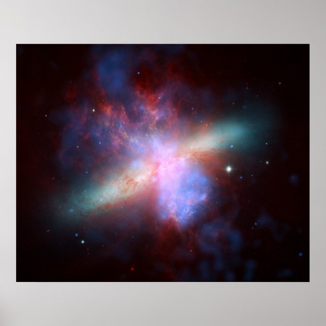 NASA - röntgensynlig, infraröd bild av M82 Poster (Framsidan)