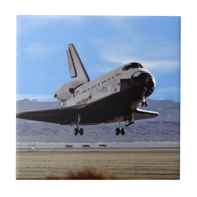 NASA Rymdfärja Atlantis landar Edwards AFB Kakelplatta (Framsidan)