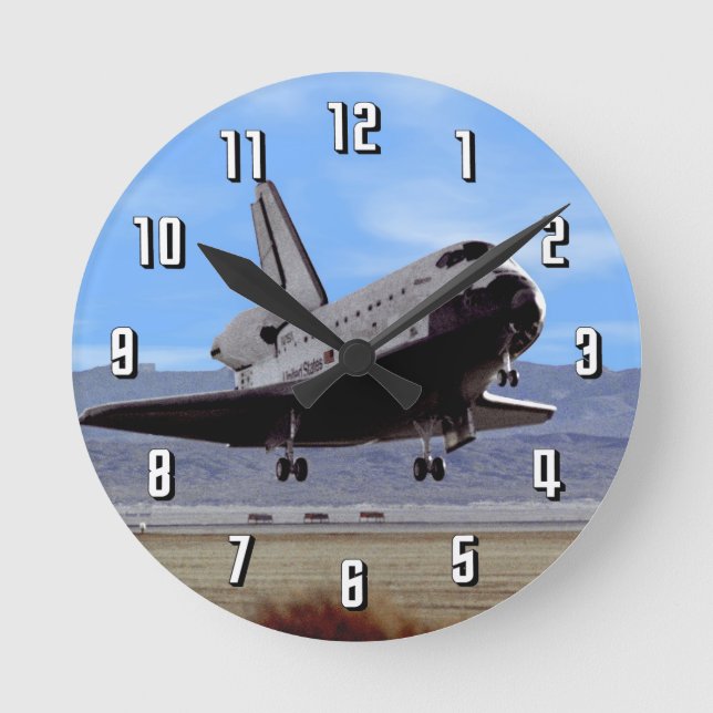 NASA Rymdfärja Atlantis landar Edwards AFB Rund Klocka (Framsida)