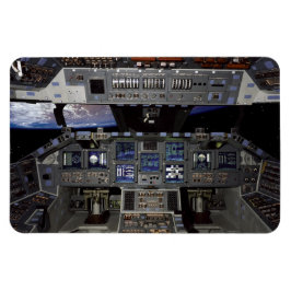 NASA Rymdfärja Cockpit Jordbana Fönster Vy Magnet