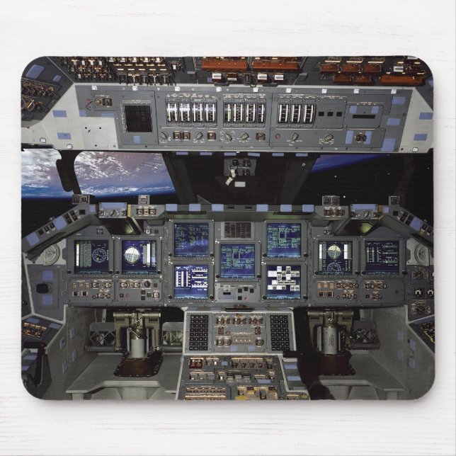 NASA Rymdfärja Cockpit Jordbana Fönster Vy Musmatta (Framsidan)