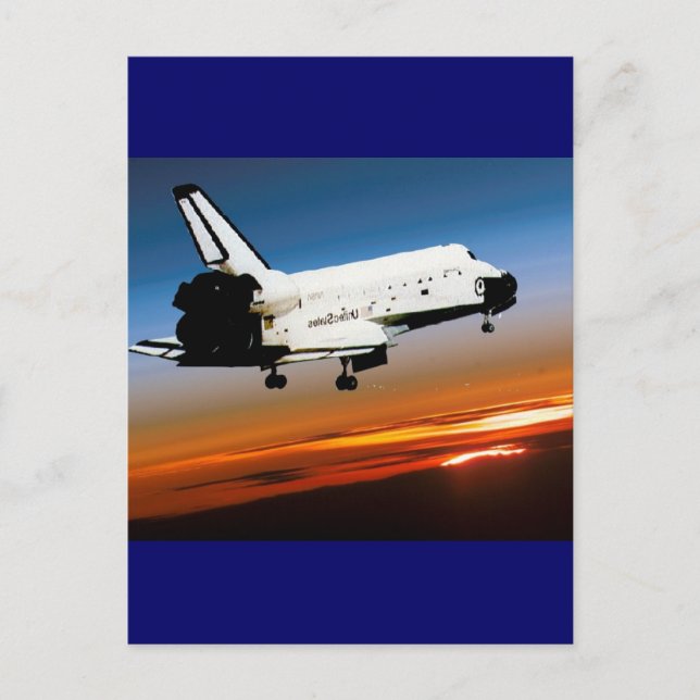 NASA RYMDSHUTTLE FLYGER IN I COCOA BEACH VYKORT (Framsida)