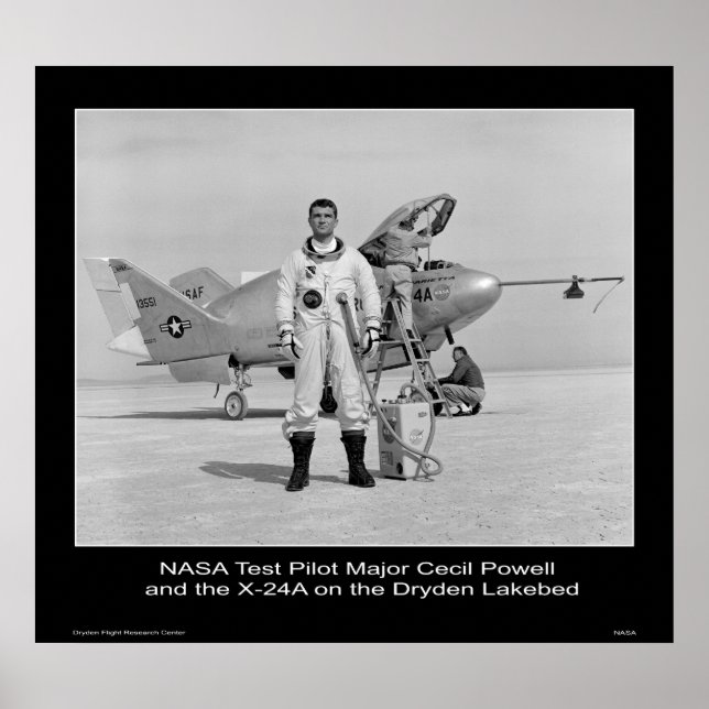 NASA:s testpilot Major Cecil Powell Poster (Framsidan)