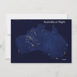 NASA Satellite Image Australien på natten Kort