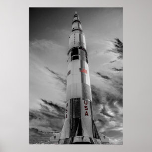 NASA Saturn V - USA färgstänk Poster