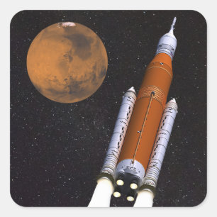 NASA SLS Space Launch System Fyrkantigt Klistermärke