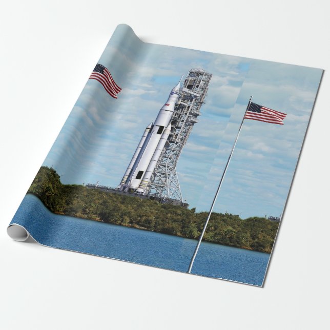 NASA SLS Space Launchpad System Rocket Launchpad Presentpapper (Utrullad)