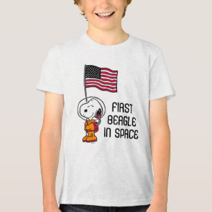 NASA Snoopy med Flagga astronaut T Shirt