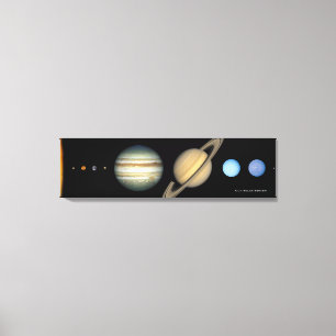 NASA Solar System Planet Sizes Diagram, Utvidgat Canvastryck