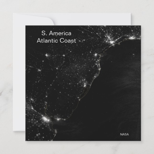 NASA Space Photo S America Atlantic Kusten Kort (Framsida)