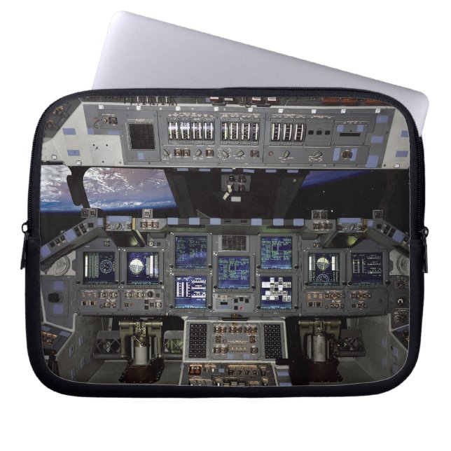 NASA Space Shuttle Cockpit Earth Orbit Window View Laptop Sleeve (Framsidan)