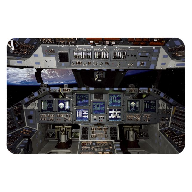NASA Space Shuttle Cockpit Earth Orbit Window View Magnet (Horisontell)