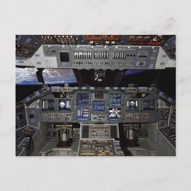 NASA Space Shuttle Cockpit Earth Orbit Window View Vykort (Framsida)