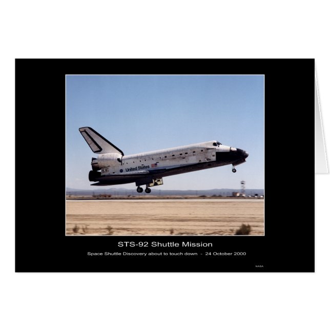NASA Space Shuttle Discovery Landing-STS-92 Shuttl Hälsningskort (Framsidan Horizontal)