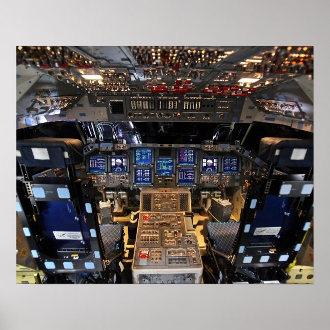 NASA Space Shuttle Endeavor Flight Deck Cockpit Poster (Framsidan)