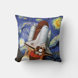 NASA Space Shuttle-uppskjutning Van Gogh Stjärnkvä Kudde